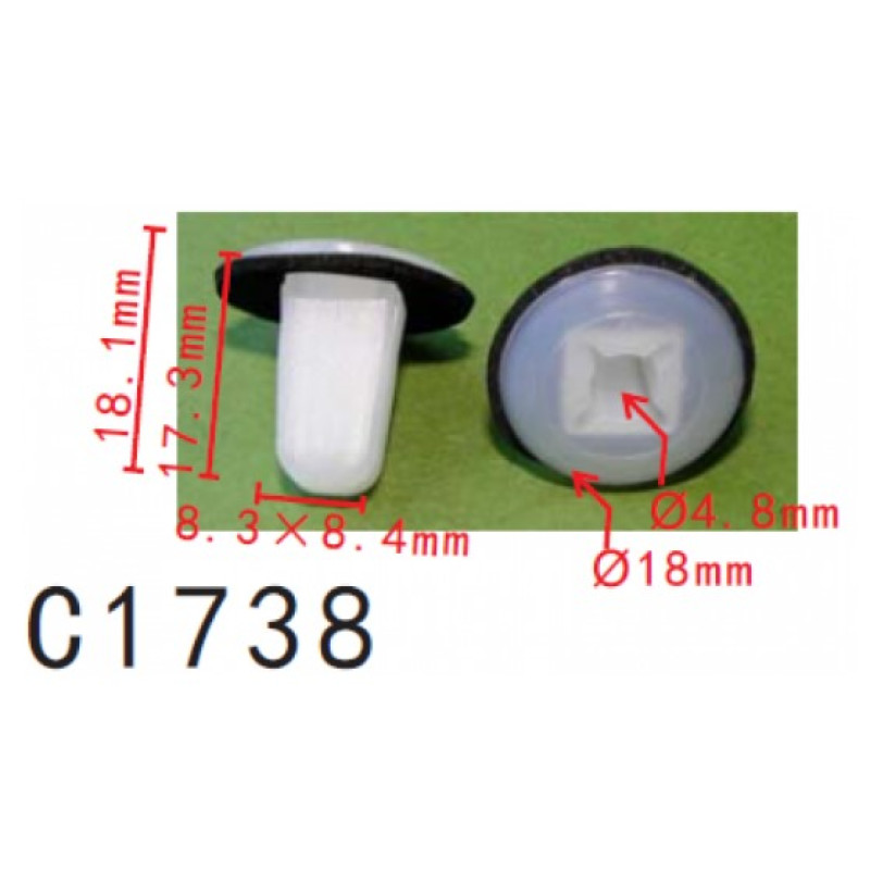 Кліпси C1738 обшивка HYUNDAI, KIA, HONDA (8691022000, 86910-22000, 14305)  ( уп. 100 шт.)