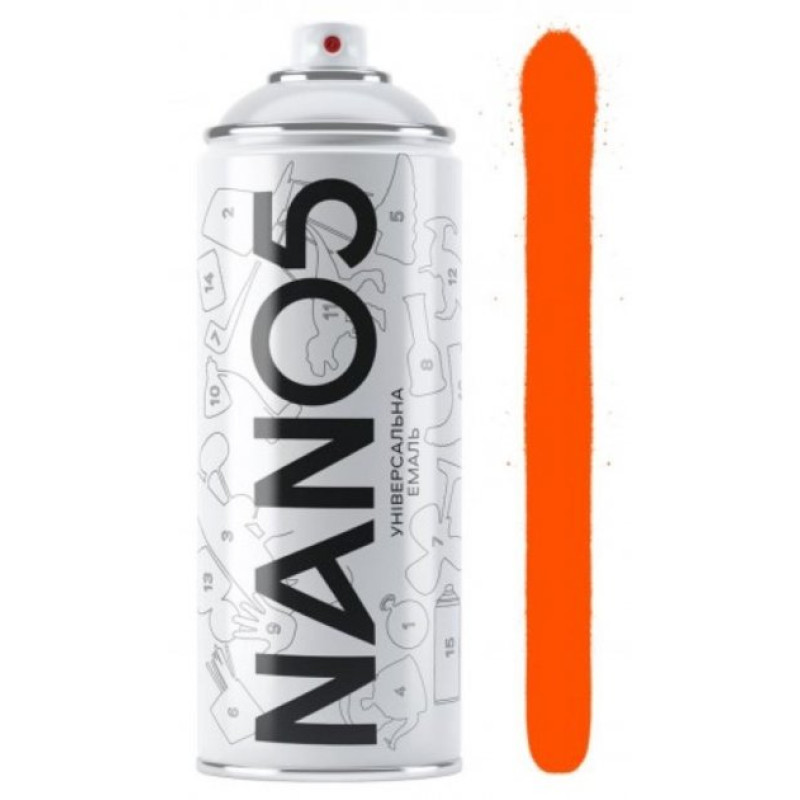 Фарба помаранчева 400ml "Nano5" N02004 (12шт/уп) Фарба помаранчева 400ml "Nano5" N02004 (12шт/уп)