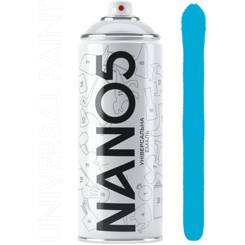 Фарба блакитна 400ml "Nano5" N05015 (12шт/уп) Фарба блакитна 400ml "Nano5" N05015 (12шт/уп)