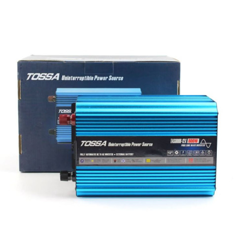 Перетворювач 12V -220V/800W Чистий синус з функцією UPS+1USB +1Розетка "Tossa" TAS800R-12X-800W