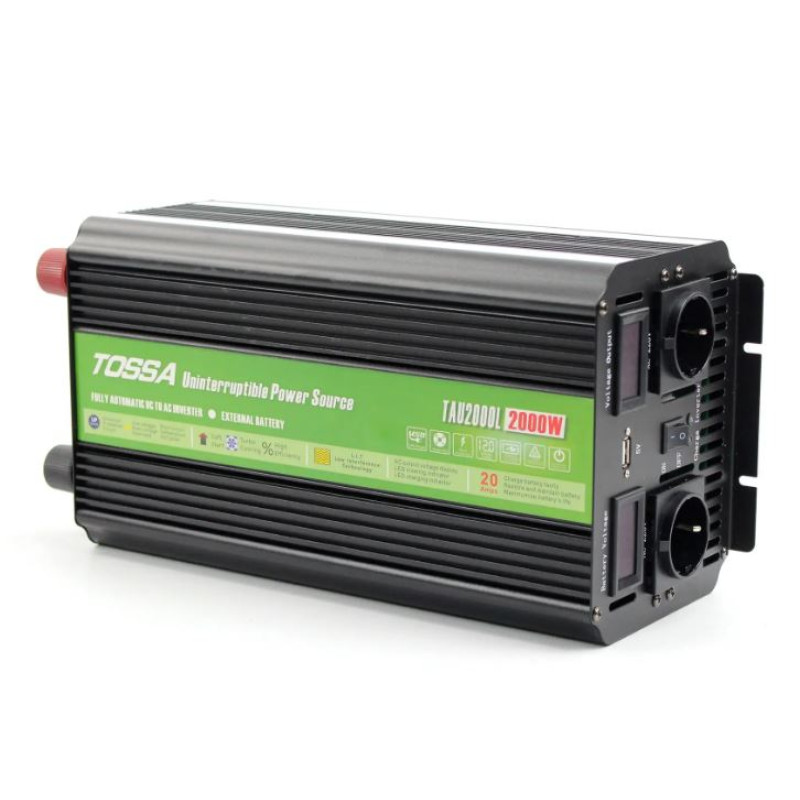 Перетворювач 12V -220V/2000W Модиф. синус з функцією UPS+1USB +1Розетка "Tossa" TAU2000L-2000W