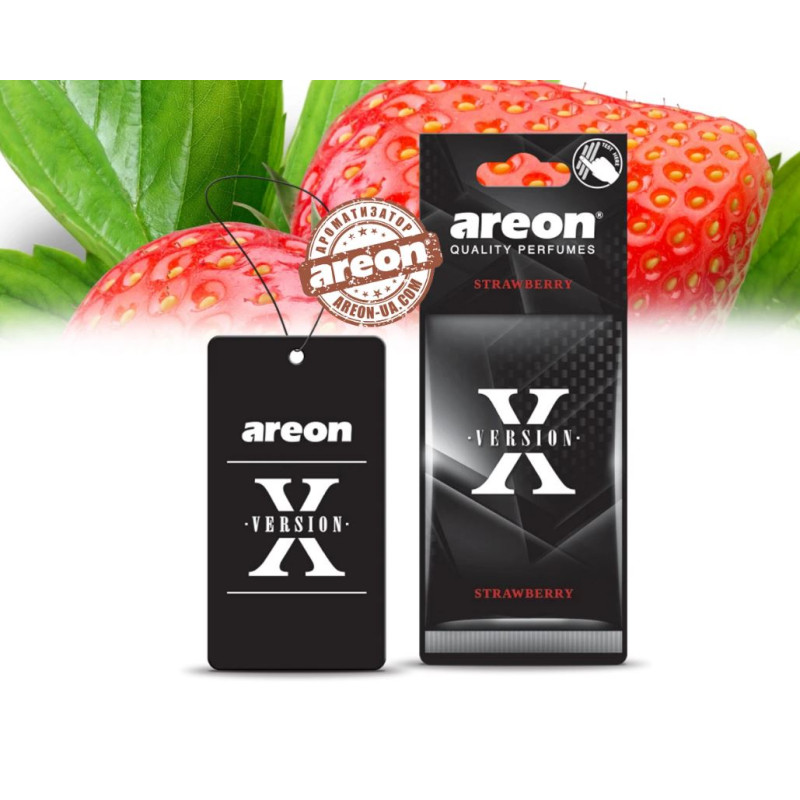 Освіжувач сухий лист - "Areon" - X-version - Strawberry (Полуниця)