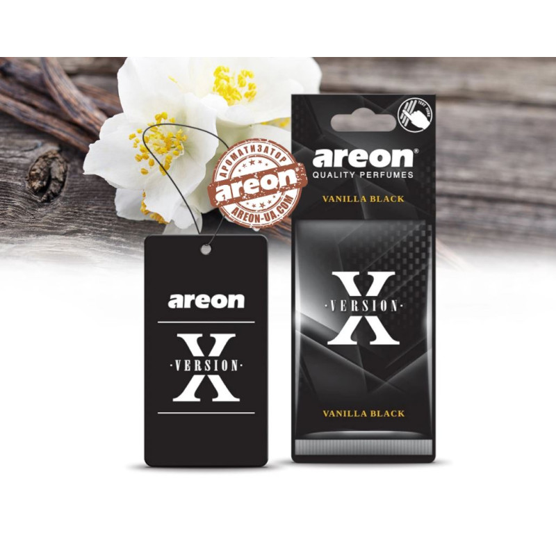 Освіжувач сухий лист - "Areon" - X-version - Vanilla Black (Чорна ваніль)