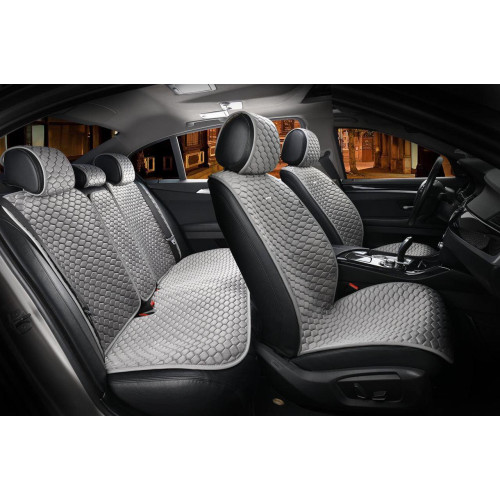 Накидки сидінь алькантару PREMIUM PALERMO Сірий Повний комплект (700 103) Elegant