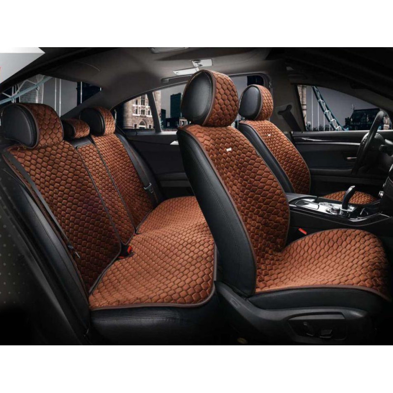 Накидки на сидіня PREMIUM Коричневий-Темний Повний комплект PALERMO (700 105) Elegant