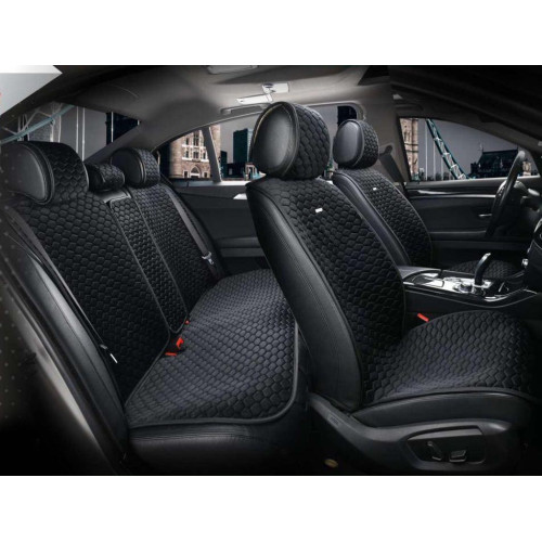 Накидки сидінь алькантару PREMIUM PALERMO Чорний Повний комплект (700 106) Elegant