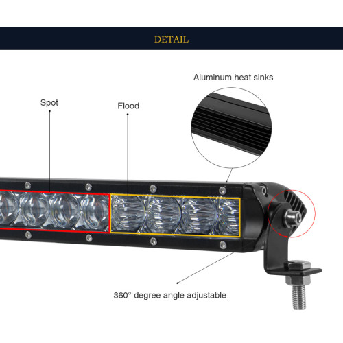 Фара-LED Балка  535*43*80мм 100W (5W*20) 10-30V Дальнє/Spot (LC4 5D 100W) (1шт) 3403