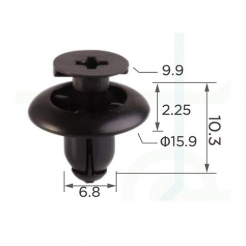 Фіксатор C0390 натискний/розпірний Lexus Toyota 9046707146 9046707152B1 (100шт) Фіксатор C0390 натискний/розпірний Lexus Toyota 9046707146 9046707152B1 (100шт)