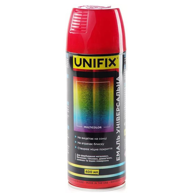 Фарба червона сигнальна 400ml "Unifix" RAL3001 (951018) (12шт/уп) Фарба червона сигнальна 400ml "Unifix" RAL3001 (951018) (12шт/уп)