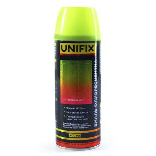 Фарба флуоресцентна 400ml "Unifix" жовта №951061 (12шт/уп)