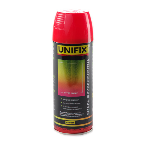 Фарба флуоресцентна 400ml "Unifix" червона №951062 (12шт/уп)