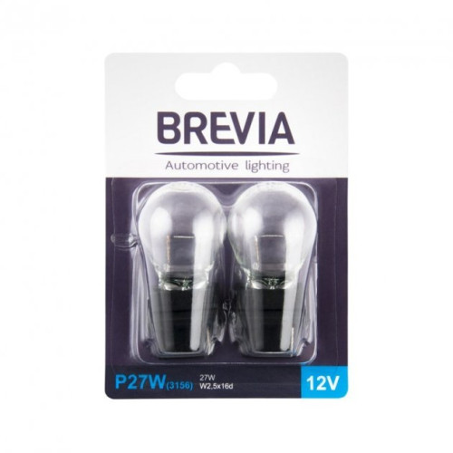 Лампа 12V (бесцьок) P27W "Brevia" (12338B2) W2.5 x16g блістер 2шт. (10/250 шт/ящ)