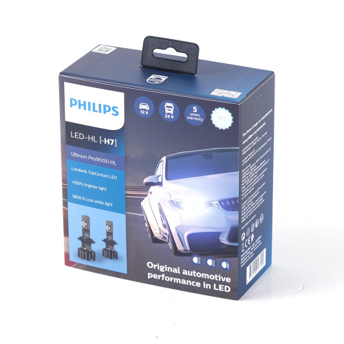 Лампа LED H7 радіатор+кулер  18W/1500Lm/5800K/IP67"PHILIPS" Ultinon Pro+250%/12-24v(2шт)11972U90CWX2