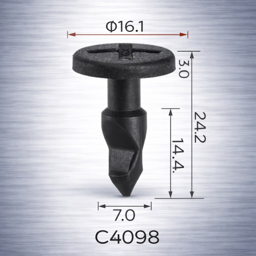 Фіксатор C4098 моторного відсіку Porsche 95557271000 ( уп.100 шт.) Фіксатор C4098 моторного відсіку Porsche 95557271000 ( уп.100 шт.)