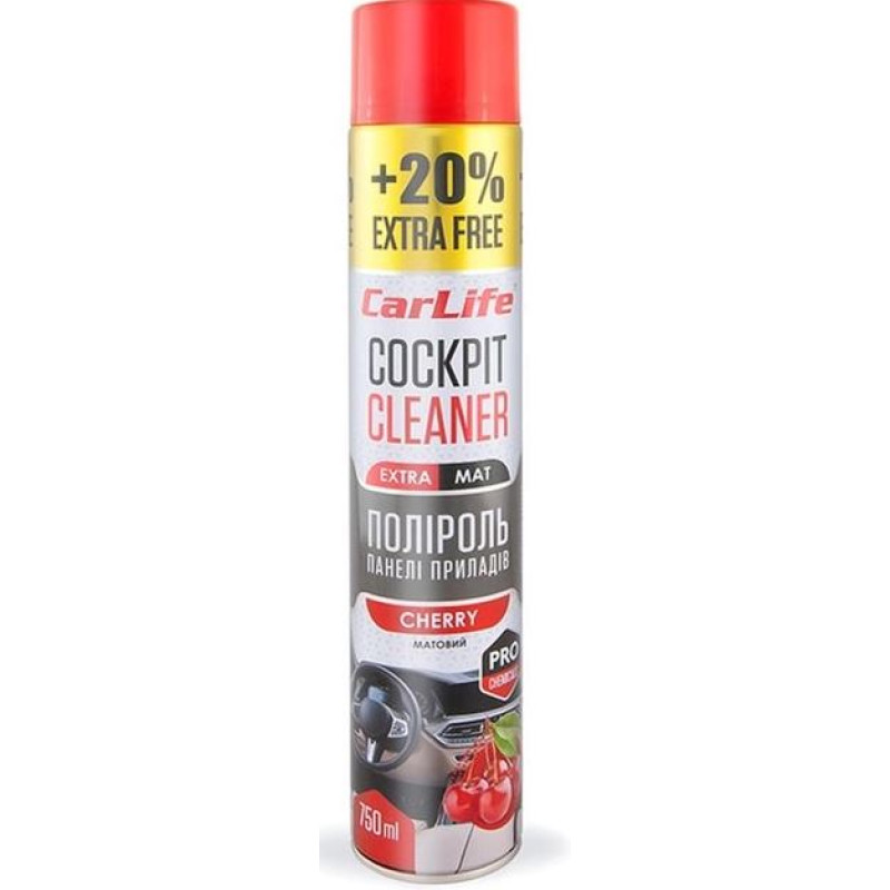 Поліроль торпеди спрей 750ml "Carlife" EXTRA MAT Вишня CF779 (24шт/ящ)