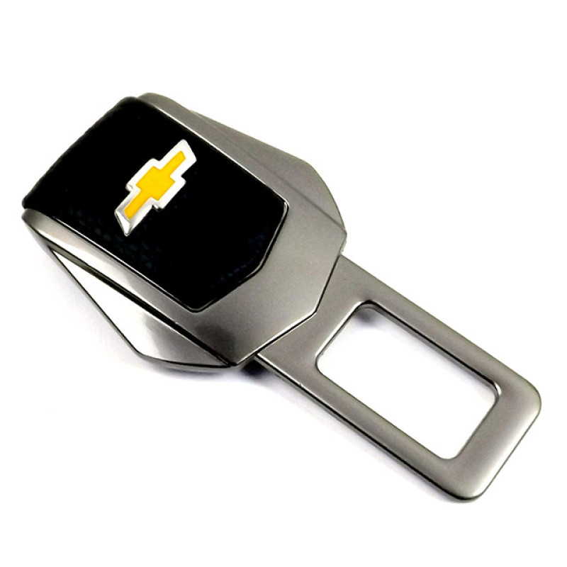 Заглушка ременя безпеки метал "Chevrolet" (1шт) цинк.сплав + шкіра (тип №2) ГРАФІТ Заглушка ременя безпеки метал "Chevrolet" (1шт) цинк.сплав + шкіра (тип №2) ГРАФІТ