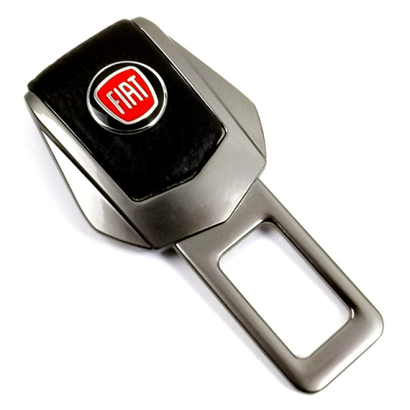Заглушка ременя безпеки метал "Fiat" (1шт) цинк.сплав + шкіра (тип №2) ГРАФІТ Заглушка ременя безпеки метал "Fiat" (1шт) цинк.сплав + шкіра (тип №2) ГРАФІТ