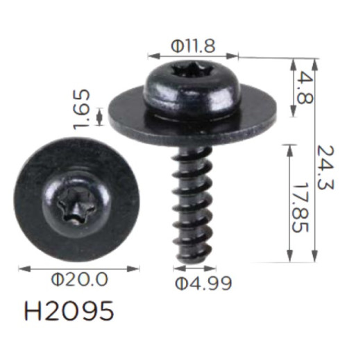 Саморіз H2095 з шайбою VW, SKODA,SEAT,AUDI, FORD (W708591S424,W708591-S424,N10354602,18720)( уп.100ш