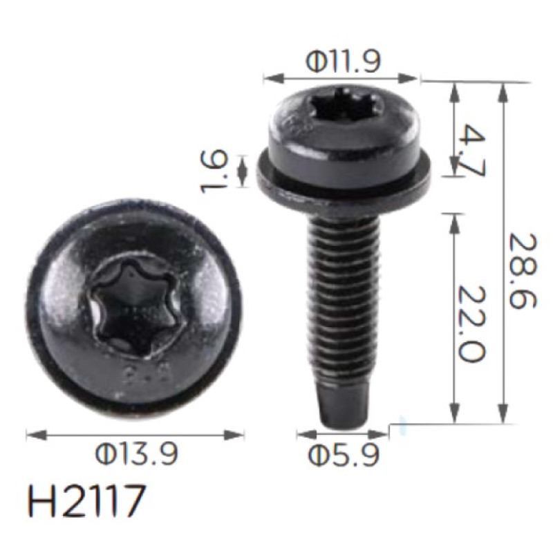Гвинт H2117 універсальний M6 (19205) ( уп. 100 шт.)