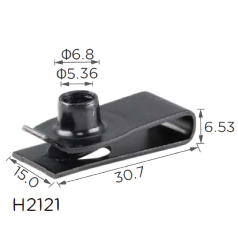 Скоба H2121 під гвинт L-30,7x15 D=6 M6 GM (11503715,11508241,11609385) ( уп. 100 шт.)