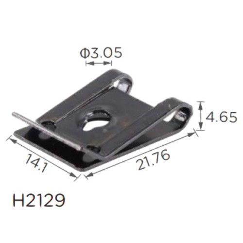 Скоба H2129 під гвинт L-21,76x14,1 D=3 GM,Ford (9431530,9424837,381818S2)( уп. 100 шт.)