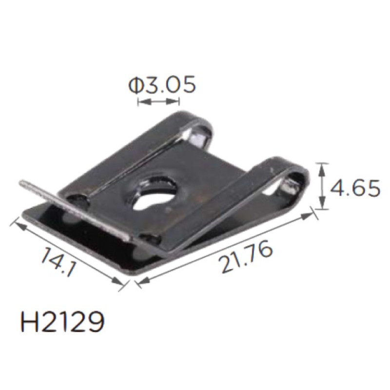Скоба H2129 під гвинт L-21,76x14,1 D=3 GM,Ford (9431530,9424837,381818S2)( уп. 100 шт.)