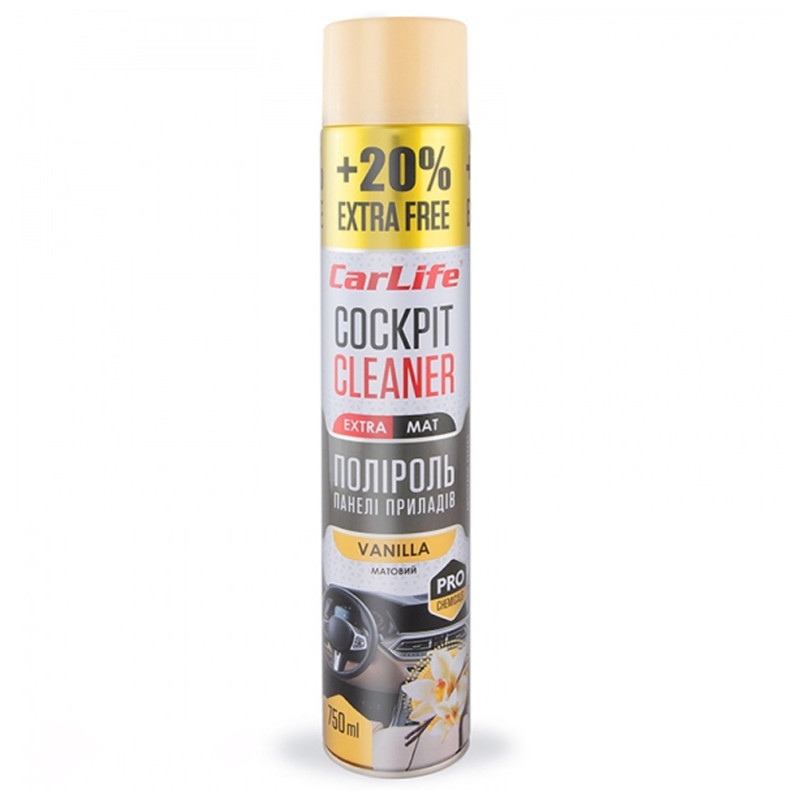 Поліроль торпеди спрей 750ml "Carlife" EXTRA MAT Ваніль CF770 (24шт/ящ) Поліроль торпеди спрей 750ml "Carlife" EXTRA MAT Ваніль CF770 (24шт/ящ)