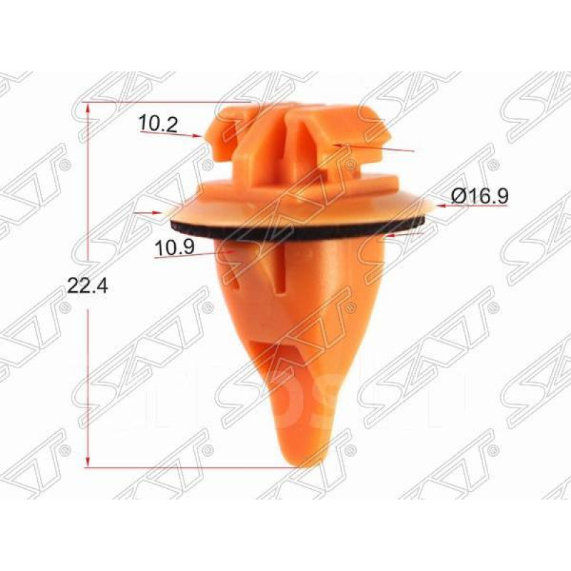 Кліпси C0228 утримувач молдингу Lexus / Toyota (7539735010) (100шт) оранжеві  ( уп. 100 шт.)