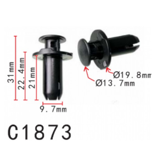 Фіксатор C1873 натискна/розпірна HONDA, ACURA (90501-SDR-003, 90501SDR003, 11407) ( уп. 100 шт.) Фіксатор C1873 натискна/розпірна HONDA, ACURA (90501-SDR-003, 90501SDR003, 11407) ( уп. 100 шт.)
