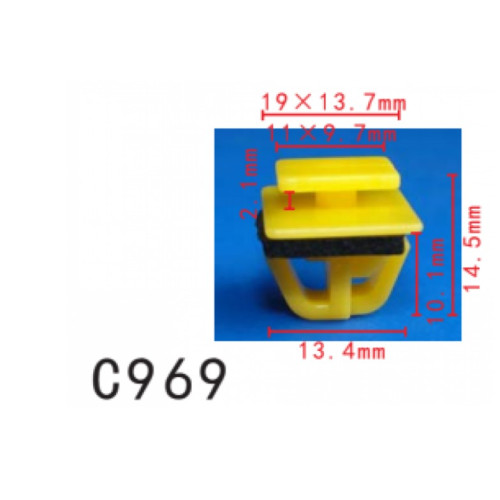 Кліпси C0969 молдингу/дверей HYUNDAI,KIA,NISSAN, SUZUKI,TOYOTA,  (87758-35000, 8775835000  ( уп. 100