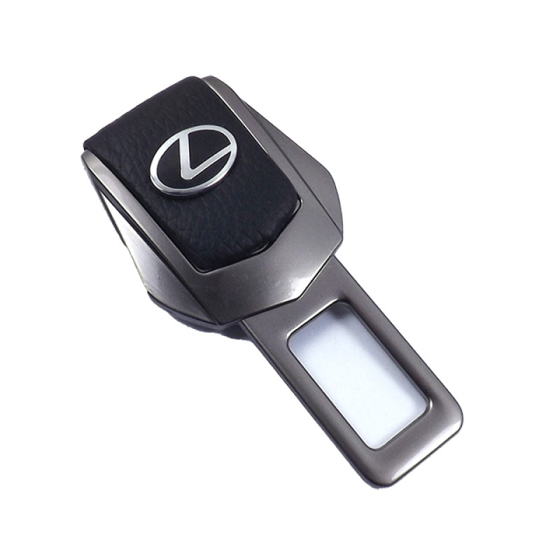 Заглушка ременя безпеки метал "Lexus" (1шт) цинк.сплав + шкіра (тип №2) ГРАФІТ Заглушка ременя безпеки метал "Lexus" (1шт) цинк.сплав + шкіра (тип №2) ГРАФІТ