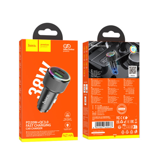 АЗП Hoco NZ14A (PD20W+QC3.0 1Type-C/1USB)  (Чорний)