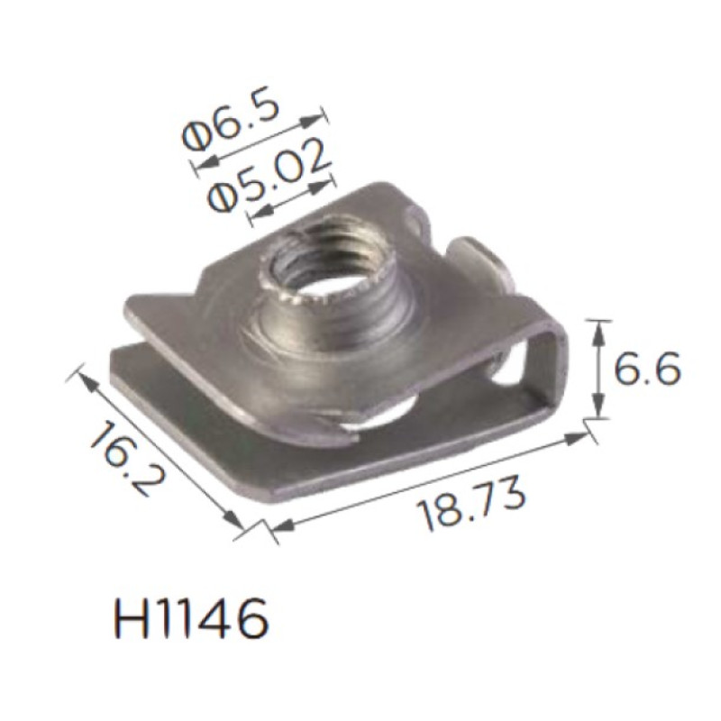 Скоба H1146 під гвинт L-19x16 D=6 TOYOTA (90179-06127, 9017906127, 16481) ( уп. 100 шт.) Скоба H1146 під гвинт L-19x16 D=6 TOYOTA (90179-06127, 9017906127, 16481) ( уп. 100 шт.)