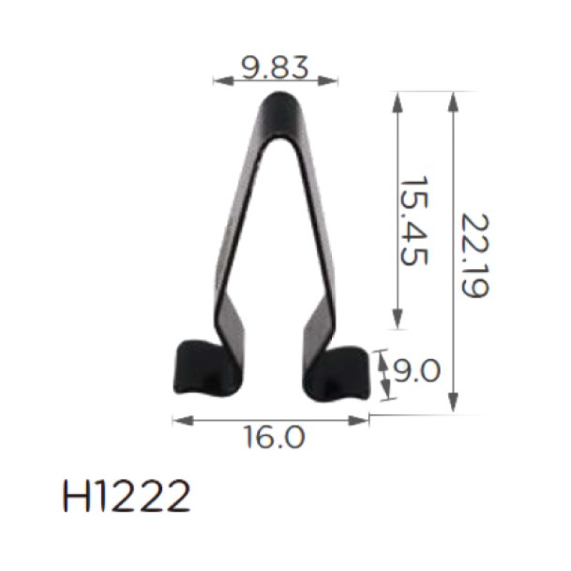 Скоба H1222 В=22 Д=15.5 Ш=9 багажника MERCEDES, VW, AUDI, SEAT, SKODA (4A0867276)( уп. 100 шт.)