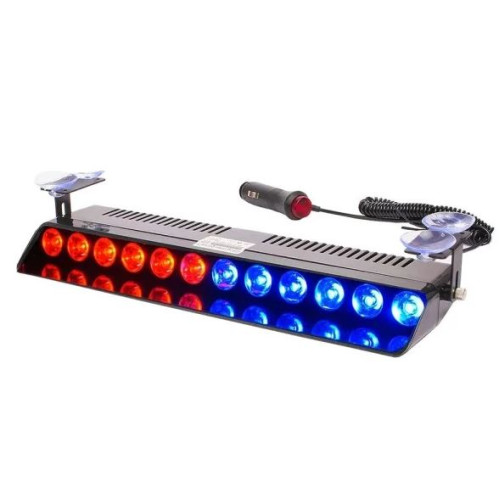 Страбоскоп світлодіодний 12V DRL 330*100мм 12LED (B-R) прикурювання+ вимикач/на присосках "KING S12"