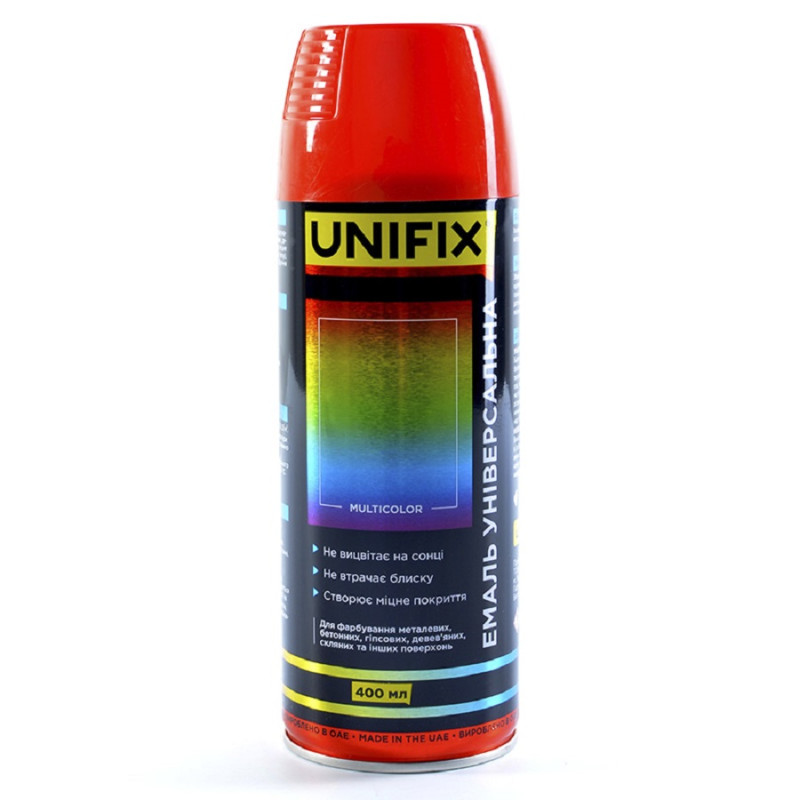 Фарба червона 400ml "Unifix" RAL3020 (951020) (12шт/уп)