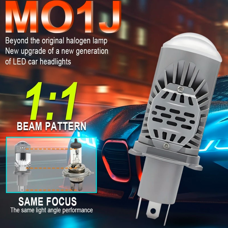 Лампа LED  Міні Лінзи H4 D35мм  80/100w 9000/11000Lm 6000K 3570 Chips 12v  "M01J"