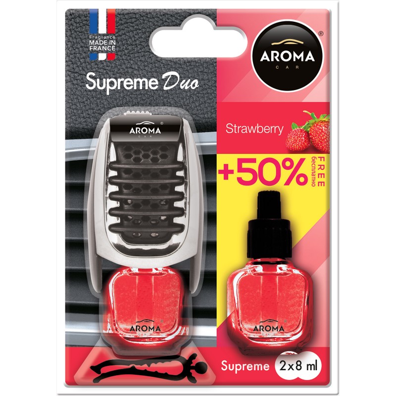 Освіжувач рідкий на обдув 2*7ml - "Aroma" - Supreme Duo Slim - Strawberry (Полуниця) Освіжувач рідкий на обдув 2*7ml - "Aroma" - Supreme Duo Slim - Strawberry (Полуниця)