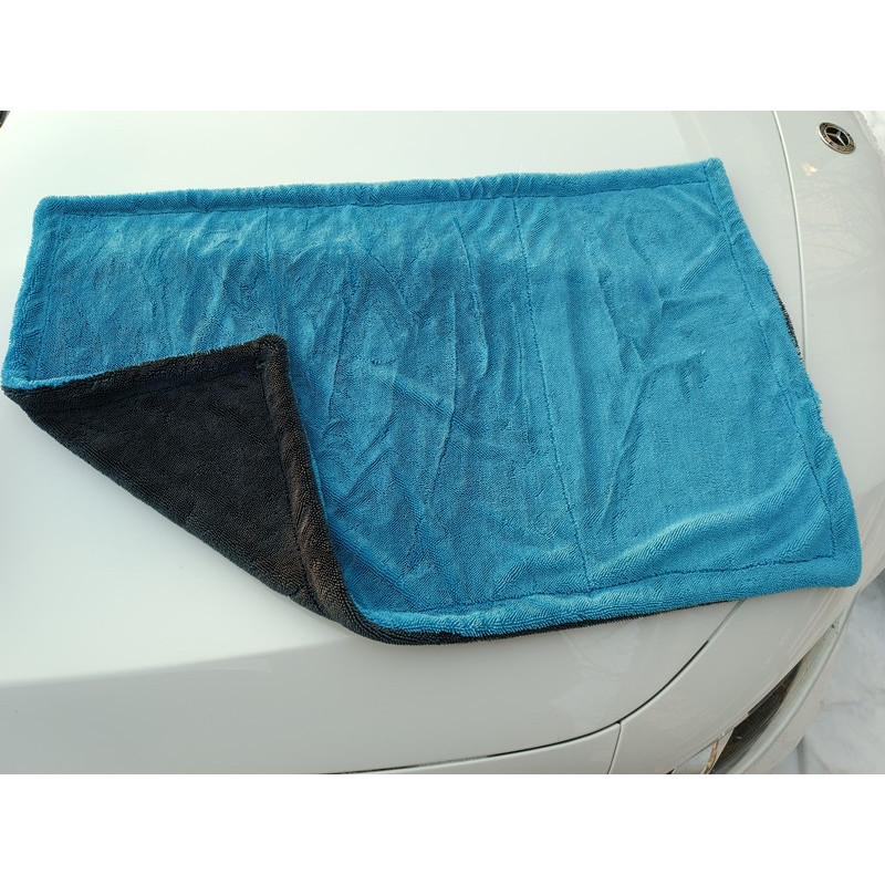 Рушник для сушіння авто 40х60 (1200g/m2) "JYM" Сіра/Блакитна