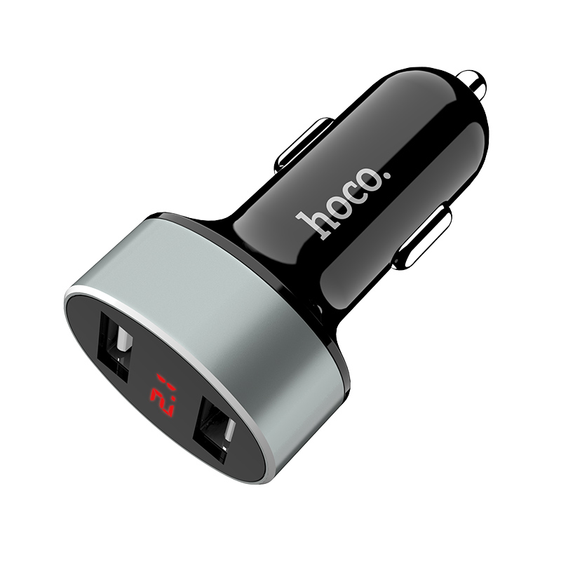 АЗП + Вольтметр 12/24V 2USB (2.1A+1A) "HOCO" Z26