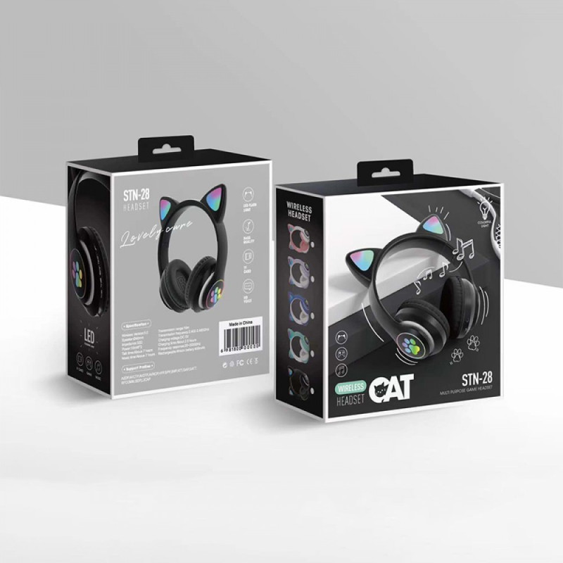 Навушники VZV-23M CAT бездротові bluetooth навушники з підтримкою tf карт BT V5.0 (Чорний)