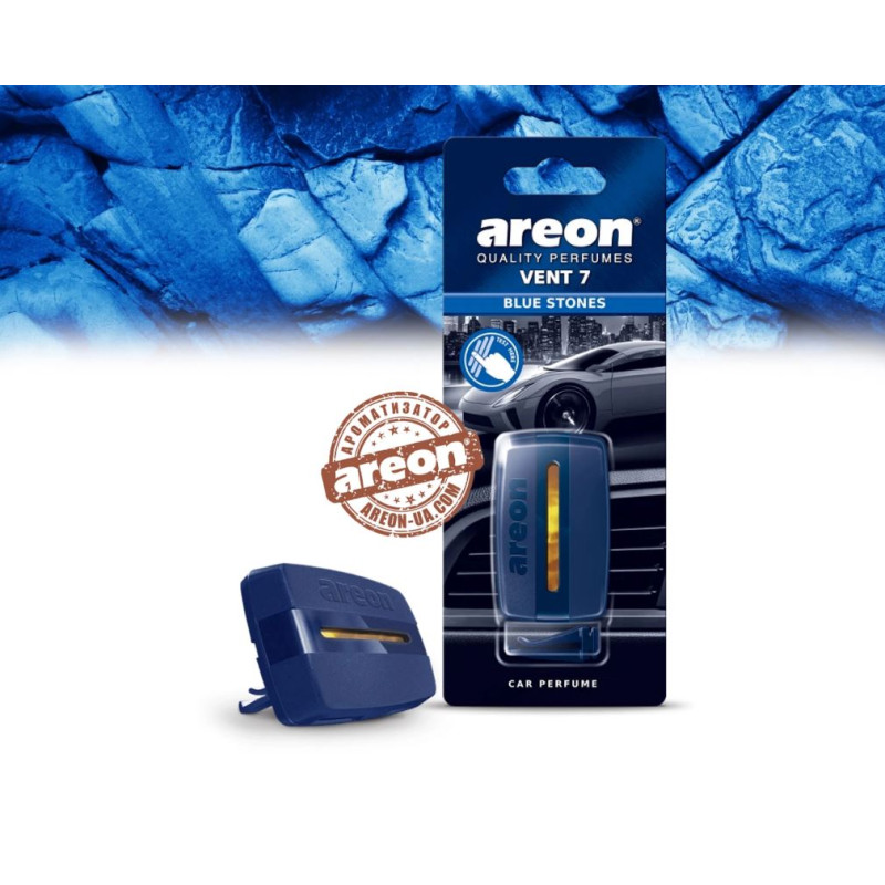 Освіжувач гелевий на обдув - "Areon" - Vent 7 - Blue Stones (Блакитний камінь) Освіжувач гелевий на обдув - "Areon" - Vent 7 - Blue Stones (Блакитний камінь)