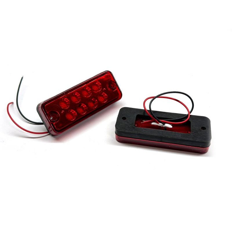 Габарит - червоний - 100х40*18мм - 12/24V Led 8 діодів - "LED Side Lamp" BD-0001R (2шт)