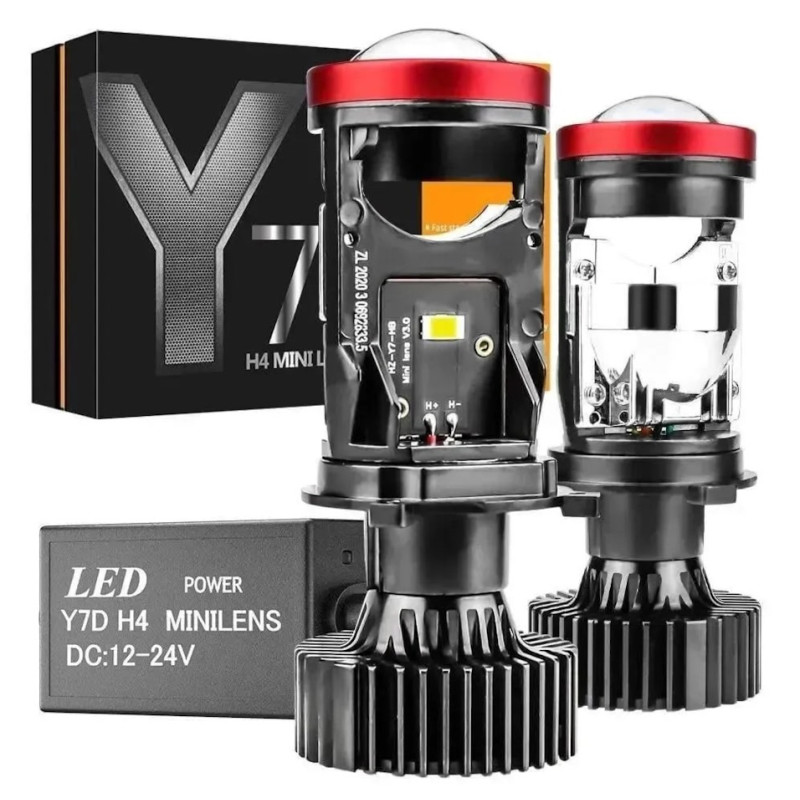 Лампа LED  Міні Лінзи H4 D37мм  70/100w 8000/11000LM/6000K 3570 Module 9-30V Canbus Y7D