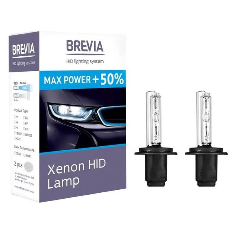 Лампа Ксенон Н11 5000K 35W "Brevia" 12950MP +50% (2шт) / підходить на Н8,9