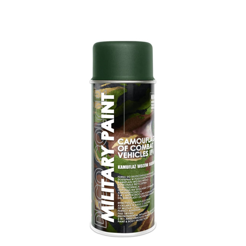 Фарба лісова зелена 400ml "Deco color" Military Paint Ral 6031 (12шт/уп) Фарба лісова зелена 400ml "Deco color" Military Paint Ral 6031 (12шт/уп)
