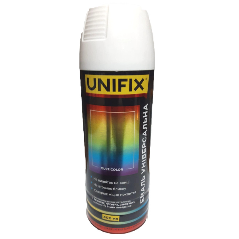 Фарба білий глянець 400ml "Unifix" RAL9003 (951040) (12шт/уп)