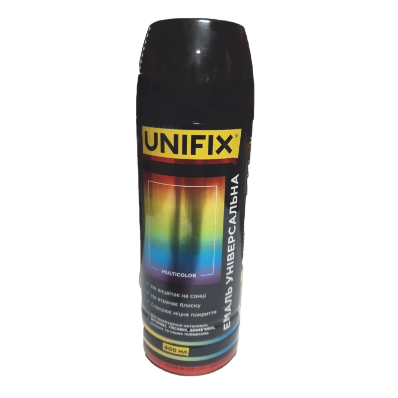 Фарба чорний глянець 400ml "Unifix" RAL9005 (951012) (12шт/уп)