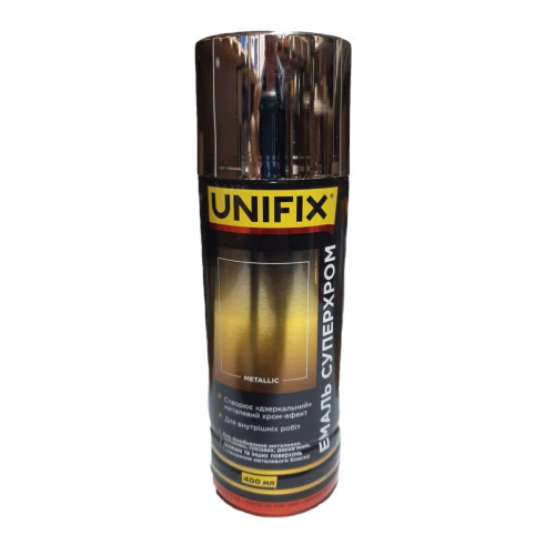 Фарба срібло глянець 400ml "Unifix" Суперхром дзеркальний 951054 (12шт/уп)