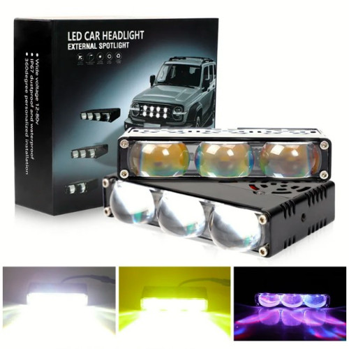 Фара-LED Прямокутник 55W 70*22*55mm 12-80V External SportLight A3 на три лінзи W/Y
